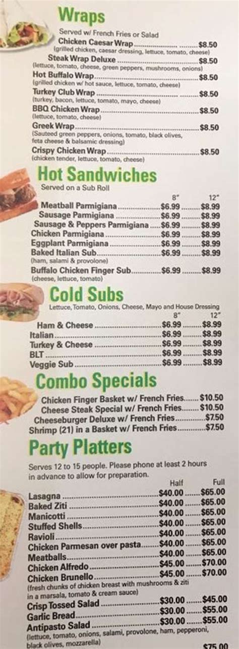 Giuseppe's Pizza Shop Menu, Plattsburgh, NY