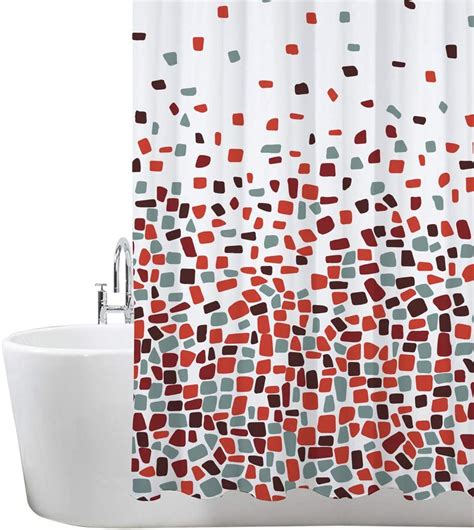 Ansio Shower Curtain For Bathroom Mould And Mildew Resistant Mosaic