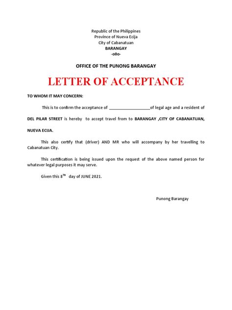 Acceptance Letter | PDF