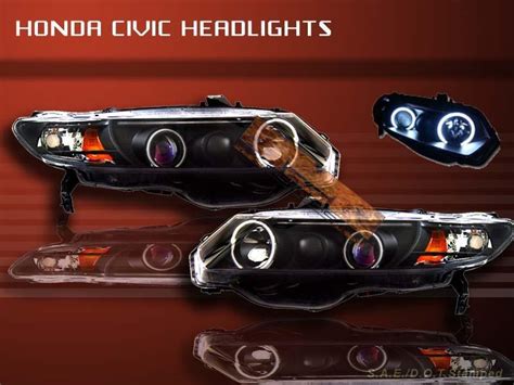 Sell Honda Civic Projector Headlights Black Ccfl Two Halo