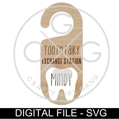 Tooth Fairy Door Hanger Laser Svg Tooth Fairy Door Hanger With Money