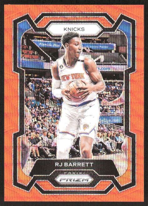 2023 24 PANINI PRIZM ORANGE WAVE RJ BARRETT 263 26 60 NEW YORK KNICKS