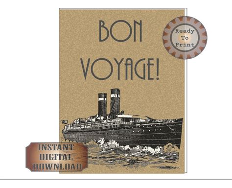 Bon Voyage Sign Printable Roaring 20s Travel Poster Gatsby Era Art Deco ...