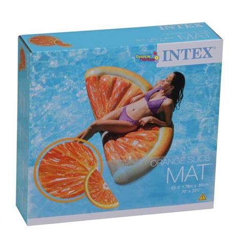 intex 58763 Şişme Portakal Dilimi Ada Deniz Yatağı 178x85 Cm Deniz