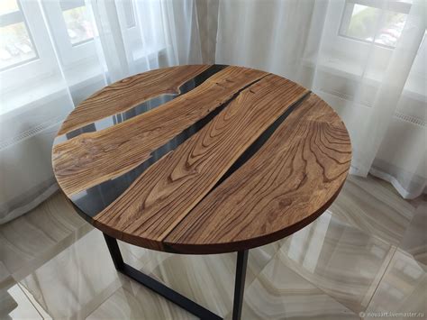 Столы: Круглый стол река из слэба дерева и эпоксидной смолы в интернет ...