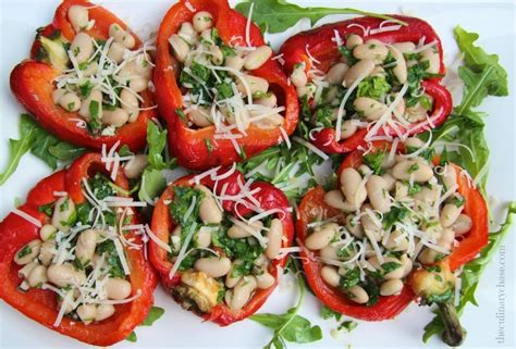 Roasted Red Pepper Salad With White Beans And Anchovy Sauce The Culinary Chase