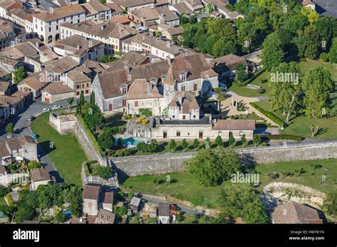 France Lot Et Garonne Lauzun The Castle Aerial View Stock Photo