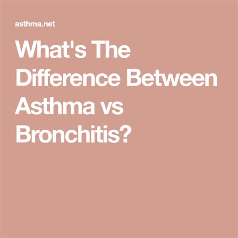 What's The Difference Between Asthma vs Bronchitis? | Bronchitis ...