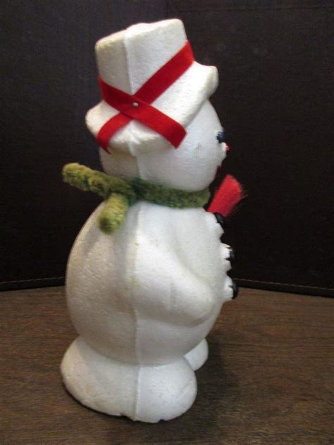 Vintage Styrofoam Snowman - Christmas Decoration - Frosty the Snowman ...