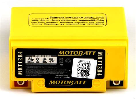 MBT12B4 MOTOBATT Quadflex AGM Bike Battery 12V 11Ah