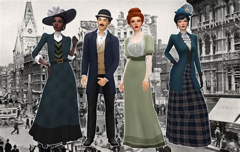 Decades Lookbook The 1900s Sims 4 Clothing Victorian Fashion Sims