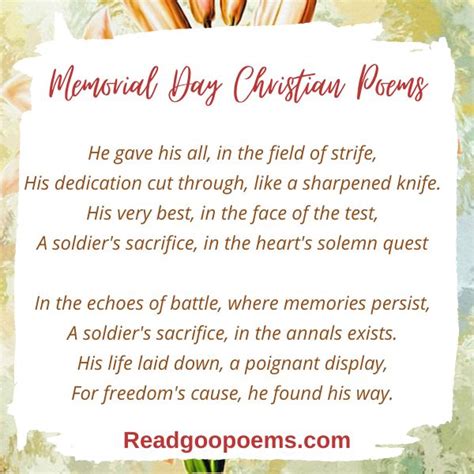 5 Inspiring Christian poems about Memorial Day