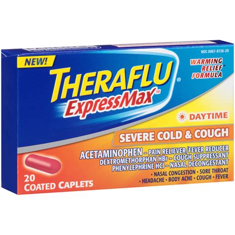 Theraflu Expressmax Daytime Severe Cold And Cough Coated Caplets 20 Cap