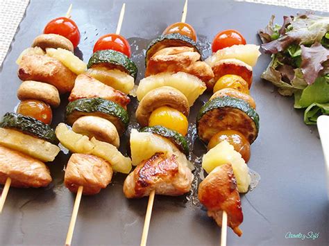 Brochetas De Pollo Con Verduras Y Salsa De Miel Y Mostaza Cocina