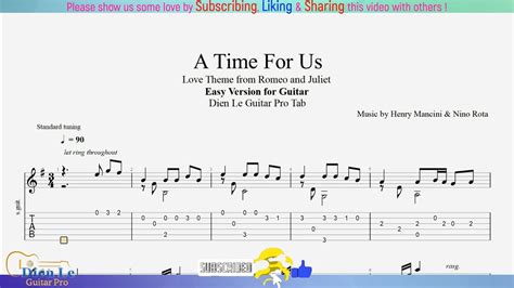 Easy Version For Guitar Cover Solo With TABs A Time For Us Love