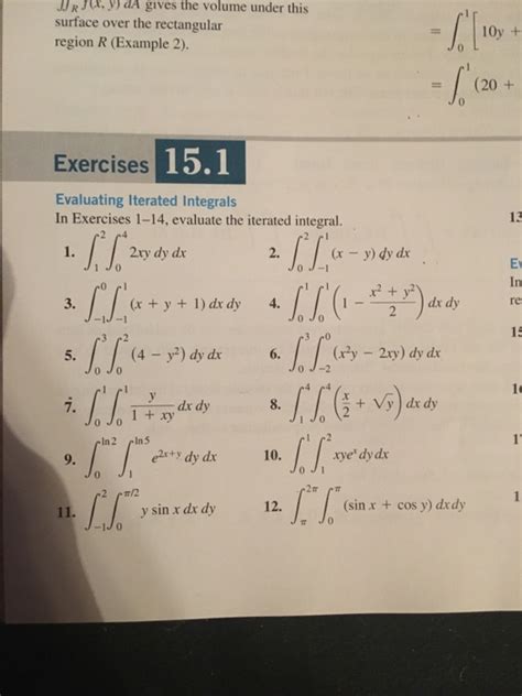 Solved Evaluating Iterated Integrals In Exercises 1 14 Chegg