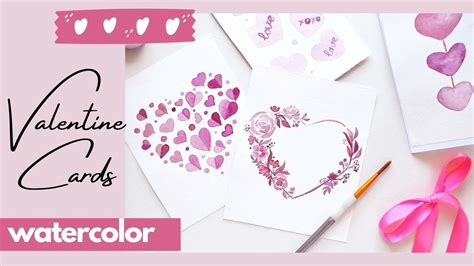 Easy Valentine S Day Cards Ideas Diy Watercolor Valentine Cards Youtube