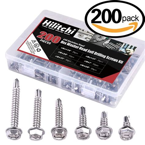 Stainless 10 X 3 4 Tek Screw 100 Pcs 100 Pieces Hex Washer Head Self