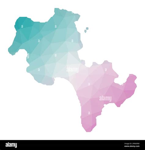 Polygonal Map Of Koh Rong Geometric Illustration Of The Island In