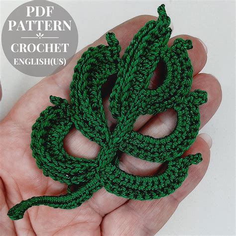 Pattern crochet leaf, crochet leaves applique, crochet patte - Inspire Uplift