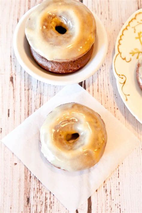 Baked Chocolate Peanut Butter Donuts With Vanilla Peanut Butter Glaze