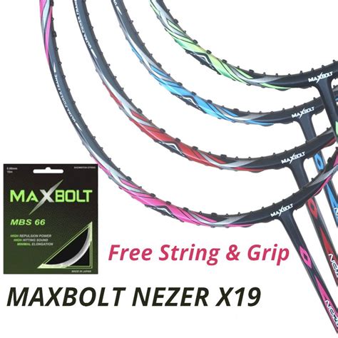 Maxbolt Nezer X19 Foc Mbs66 Grip 1Pcs Incude Stringing Badminton