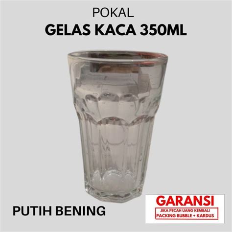 Gelas Minum Besar Bahan Kaca Tebal Tinggi 14cm Volume 350ml Ikea Pokal