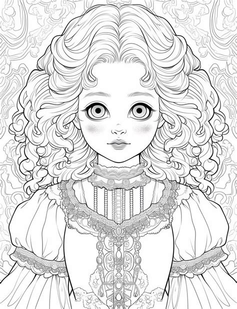 Creepy Doll Halloween Coloring Page Coloring Book Art Coloring Pages