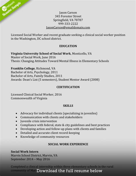 How To Write A Perfect Social Worker Resume Examples Included