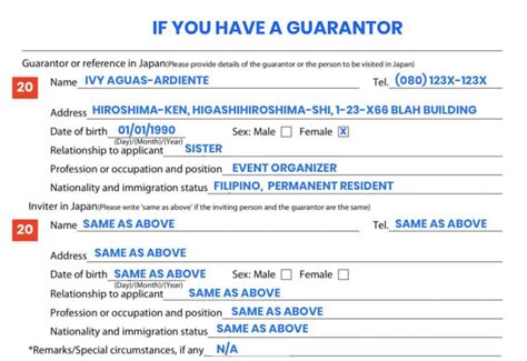 How To Write A Guarantor Letter For Japan Visa Printable Online