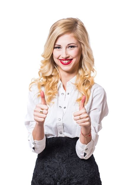 Retrato De Joven Empresaria Sonriente Feliz Aislado Sobre Fondo Blanco