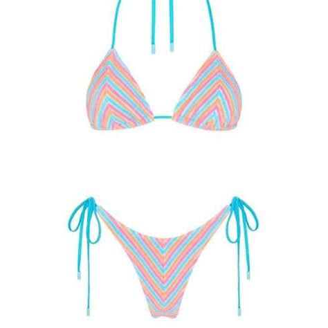 Triangl Vinca Sherbet Stripe Bikini Set Size Xs Depop