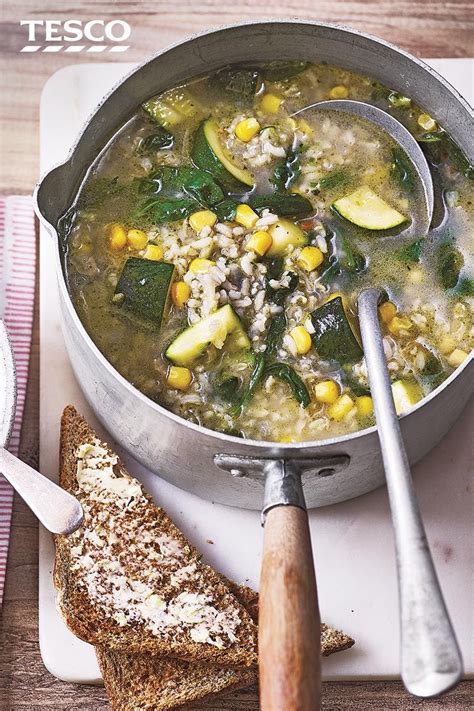 Get Three Veg In One Meal With This Heathy Brown Rice And Courgette Soup Loaded With Colourful