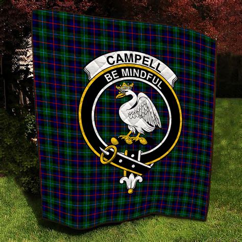 Campbell of Cawdor Modern Tartan Quilt with Family Crest