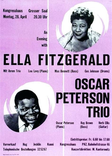 1958 April 28 Zürich Ella Fitzgerald Oscar Peterson Trio Jazz