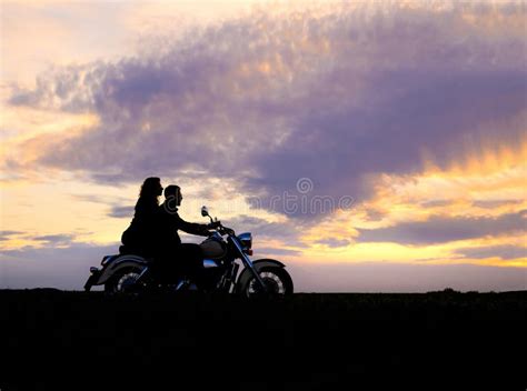 156 Motorcycle Couple Silhouette Stock Photos Free And Royalty Free