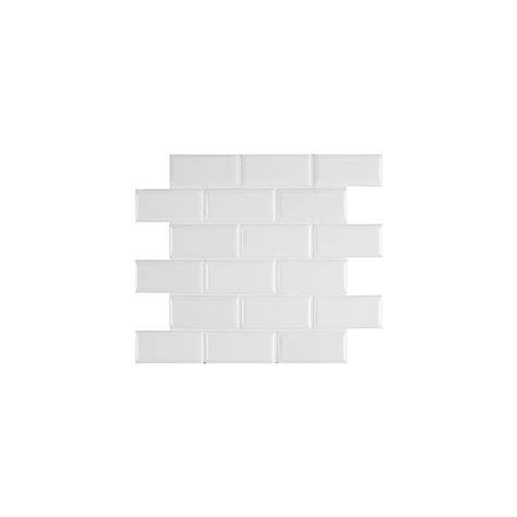 Buy 2 In X 4 In White Glossy Finish Beveled Porcelain Subway Tile