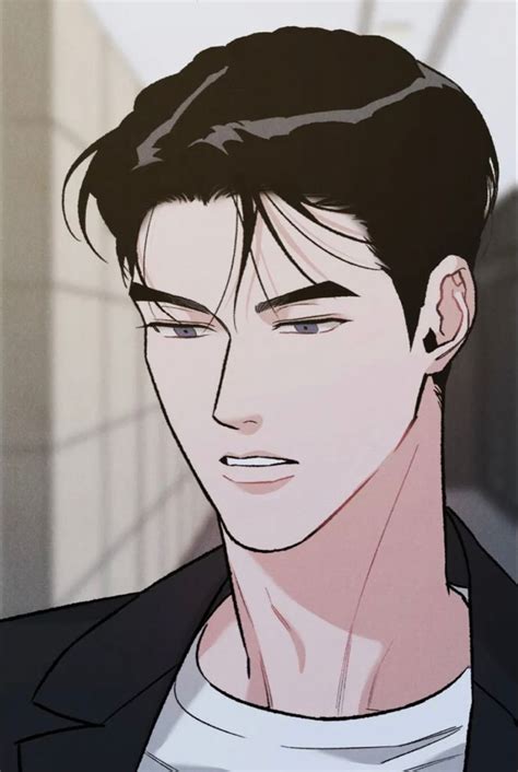 An Anime Man With Black Hair And White Shirt Looking At The Camera