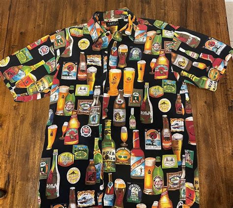 Cactus Black Label Summer Hawaiian Vacation Party Luau Shirt Men Large