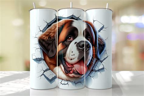 Saint Bernard Peeking Tumbler Wrap Graphic By Thedigitalstore