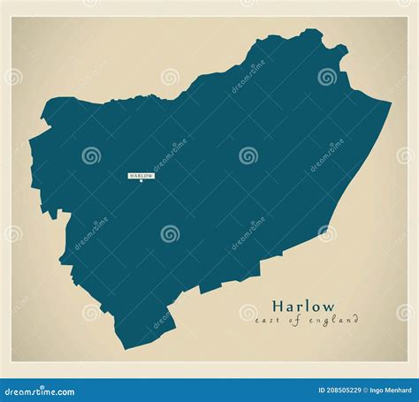 Harlow District Map - England UK Vector Illustration | CartoonDealer.com #208505229