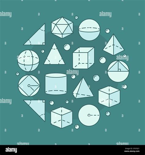 Trigonometry And Geometry Circular Illustration Vector Round Science