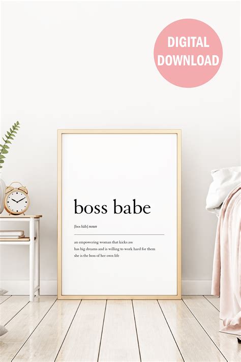 Boss Babe Printable Wall Art Girl Boss Office Wall Decor Etsy