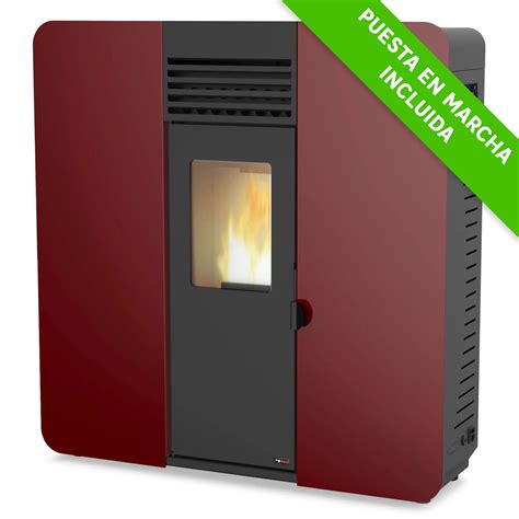 Estufa De Pellet Canalizable Redpod First Advance Slim 8 Kw Burdeos Leroy Merlin