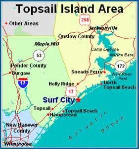 Topsail Beach Nc Map – Map Vector