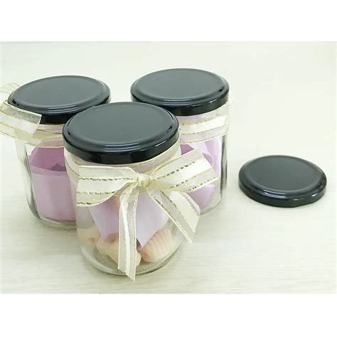 250ml Round 8 Oz Glass Jars With Black Metal Lid Canning Jars For Jam