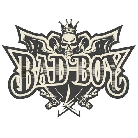 Logo Design For Bad Boy Bold Black White Street Style Typography For