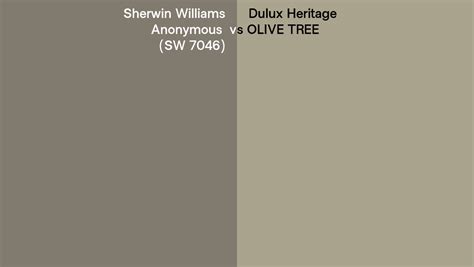 Sherwin Williams Anonymous Sw 7046 Vs Dulux Heritage Olive Tree Side