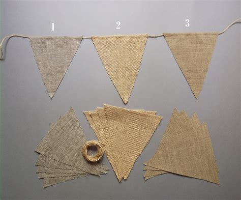 Diy Blank Triangle Burlap Flag Banner Bunting Hessian Wedding Etsy