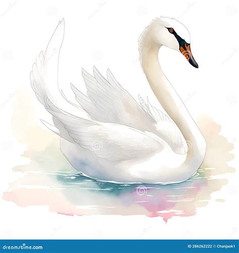 Cisne En Estilo De Dibujos Animados Lindo Cisne De Dibujos Animados